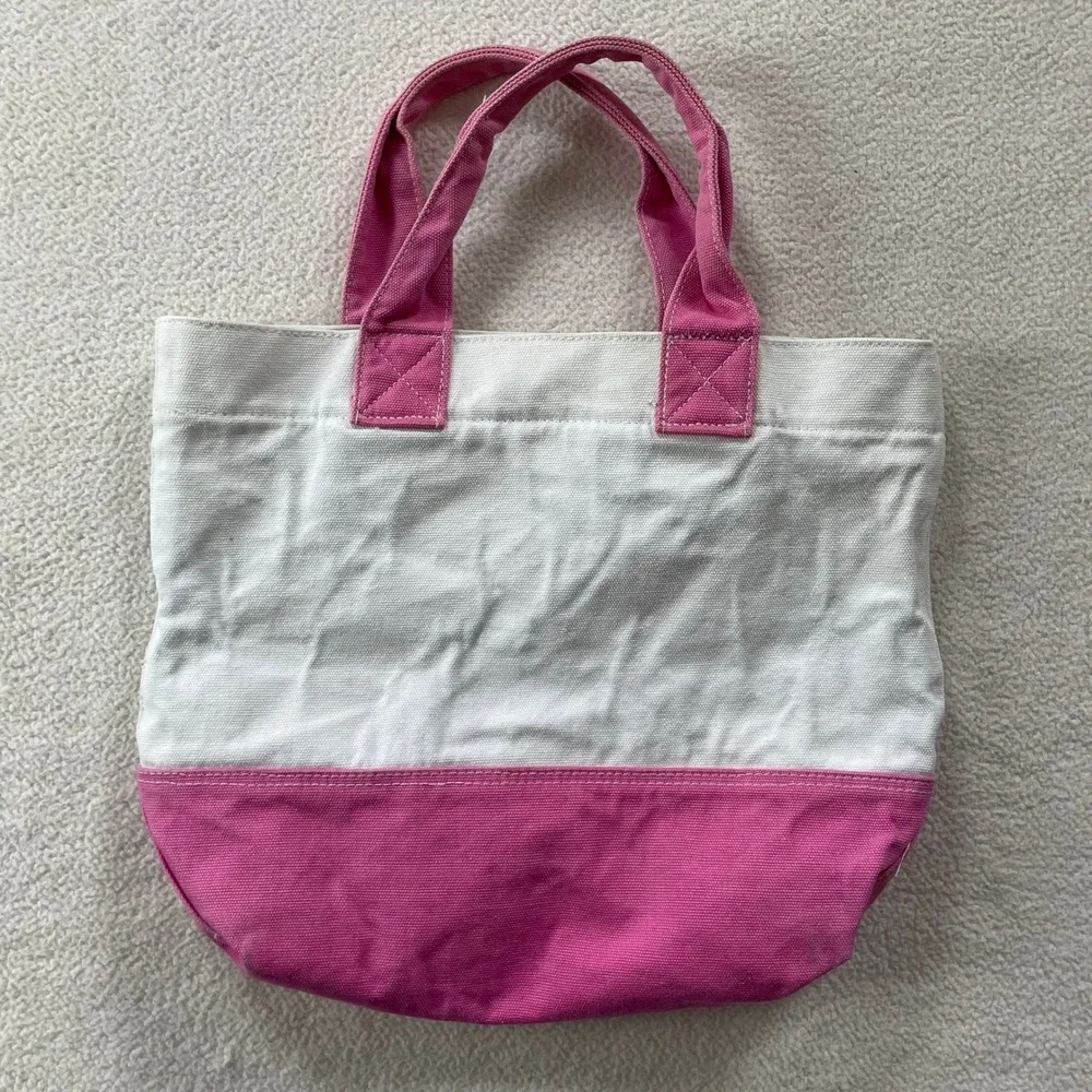 Pottery‎ Barn Kids Whale Canvas Tote Bag Kids Small Pink White Blue Nautical